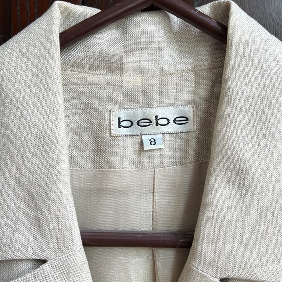 Bebe belted vintage suit jacket. Cream. Size 10 GUC - Picture 3 of 8